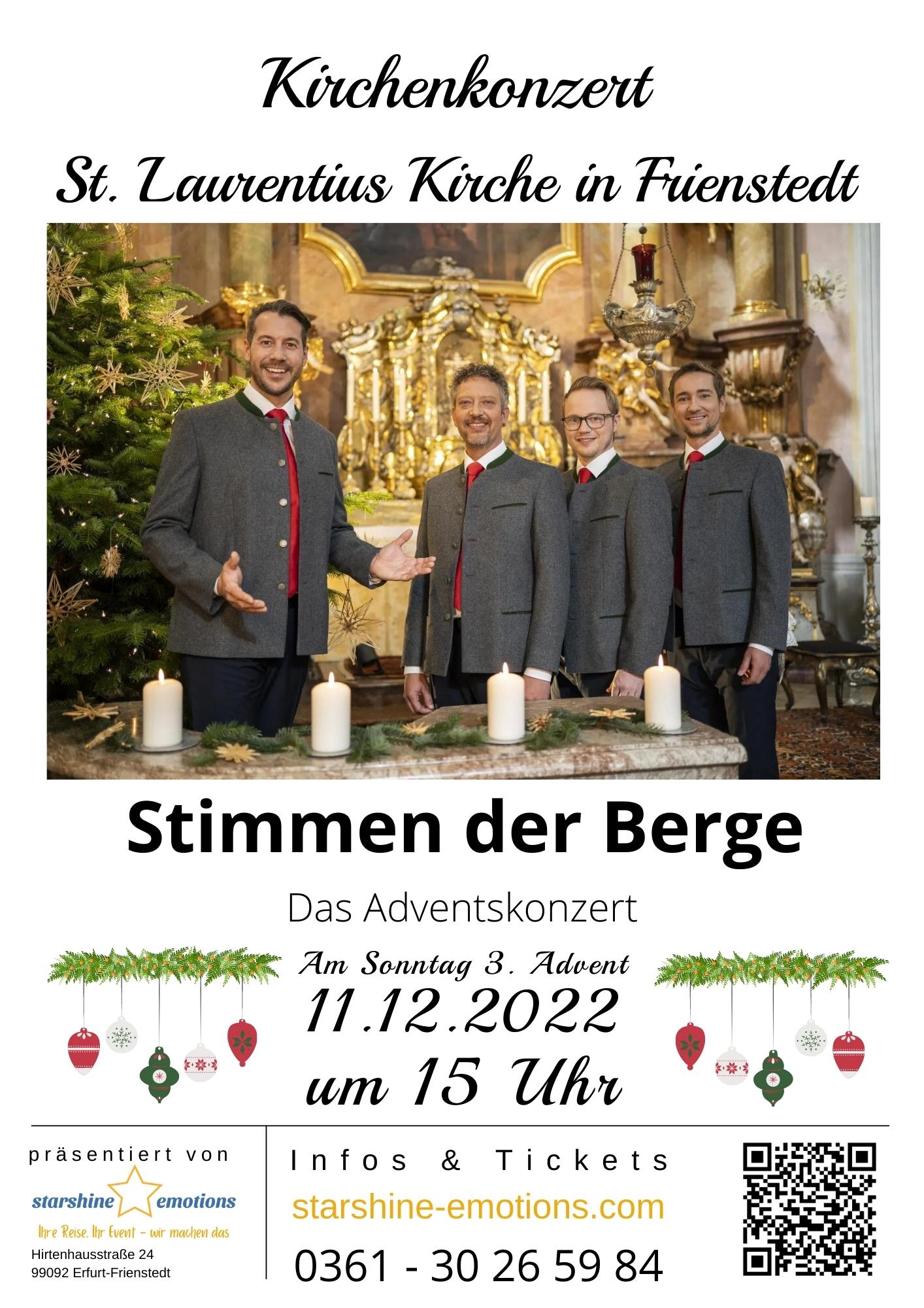 Stimmen der Berge Adventskonzert in der Kirche in Erfurt Frienstedt