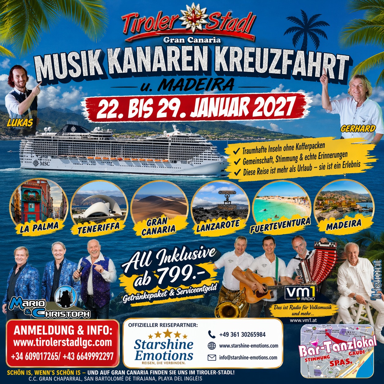 WhatsApp Image 2026-04-30 at 18.16.07 (1) Erleben Sie beim Tiroler Stadlfest 2026 in Brixen im Thale unvergessliche Tage voller Volksmusik und 100% Gaudi-Stimmung vor traumhafter Alpenkulisse. Sichern Sie sich alle Informationen zur ultimativen „Party in den Bergen“ mit Stars wie Marc Pircher, Sigrid & Marina und vielen weiteren Highlights. Bildbeschreibung: Das Bild zeigt ein farbenfrohes Veranstaltungsplakat für das Tiroler Stadlfest vom 10. bis 16. August 2026 in Brixen im Thale, Tirol. Vor einer Kulisse aus Bergen und einer Kirche marschiert im mittleren Bildbereich eine Musikkapelle in traditioneller Tracht, umrahmt von einer Fotocollage zahlreicher auftretender Musiker und Künstler, die teilweise Instrumente wie Akkordeon oder Gitarre spielen. Am unteren und oberen Rand befinden sich Textinformationen zu Datum, Ort, Künstlernamen sowie Kontaktmöglichkeiten für die Anmeldung.